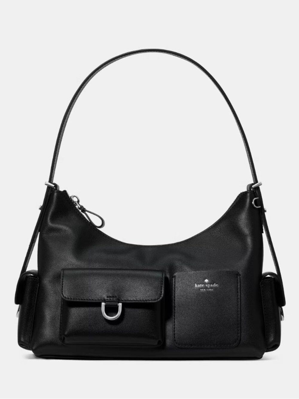 NWT Kate Spade Cargo Smooth Leather Black Shoulder Bag - In original packaging